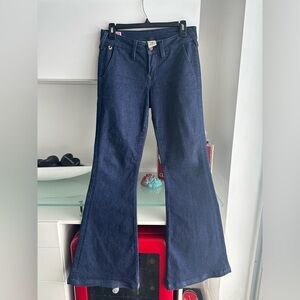 Vintage RARE unique True Religion dark wash flare jeans size 27 (fits 28 & 29)